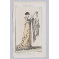 Moda ok 1805, w stylu Empire,. Wg. Harace Vernet'a, z serii: Costume Parisien. Francja.1805 r. 